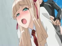 Busty anime teen taking on a huge dick